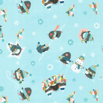 Oh What Fun! - Penguins Light Blue Yardage
