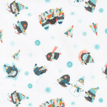 Oh What Fun! - Penguins White Yardage