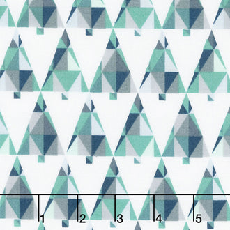 Oh What Fun! - Triangle Trees Blue Yardage