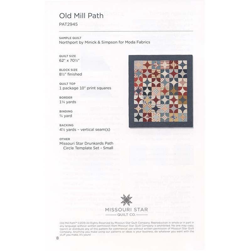 Old Mill Path Quilt Pattern by Missouri Star Alternative View #1