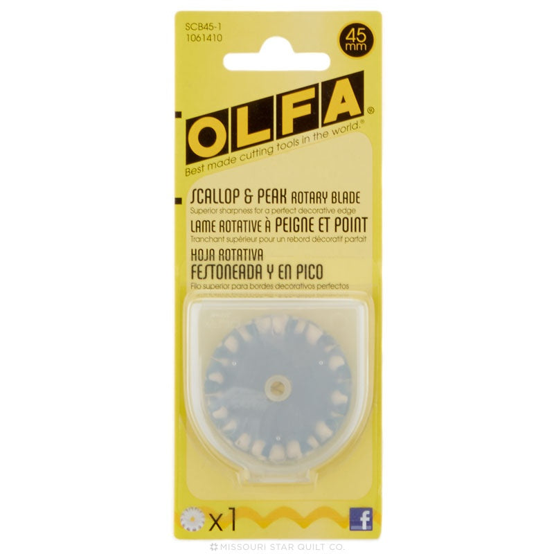 OLFA Replacement Rotary Cutter Blades - Scallop/Peak - 45mm