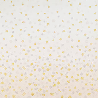 Ombre Snowflake - Ombre Snowflake Cream Metallic Yardage