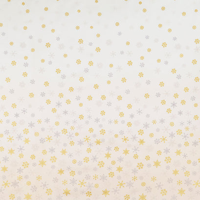 Ombre Snowflake - Ombre Snowflake Cream Metallic Yardage
