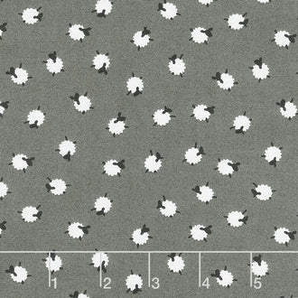 On the Farm - Bah Bah Baby Sheep Grey Yardage