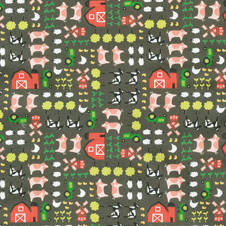On the Farm - Ol MacDonald Grey Yardage