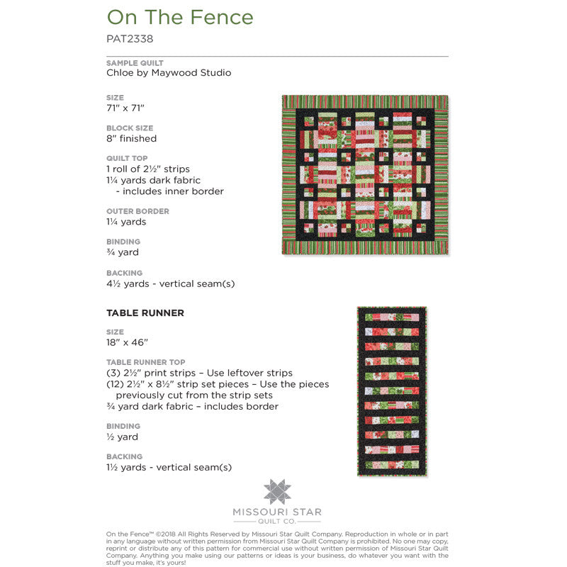 On the Fence Quilt Pattern by Missouri Star Alternative View #1