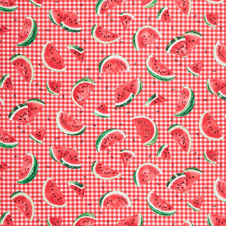 One in a Melon - Ants and Watermelon Slices Pink Yardage