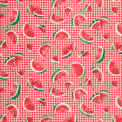 One in a Melon - Ants and Watermelon Slices Pink Yardage