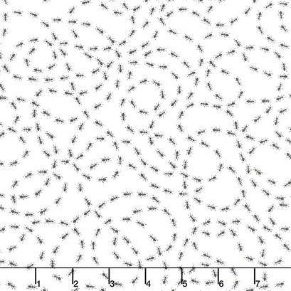 One in a Melon - Crawling Ants White Yardage