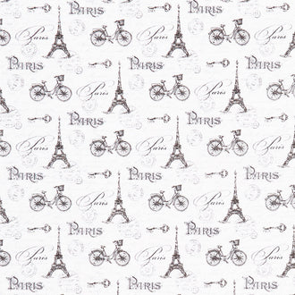 Ooh La La! - Paris Toile White Black Yardage