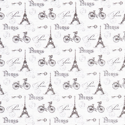 Ooh La La! - Paris Toile White Black Yardage