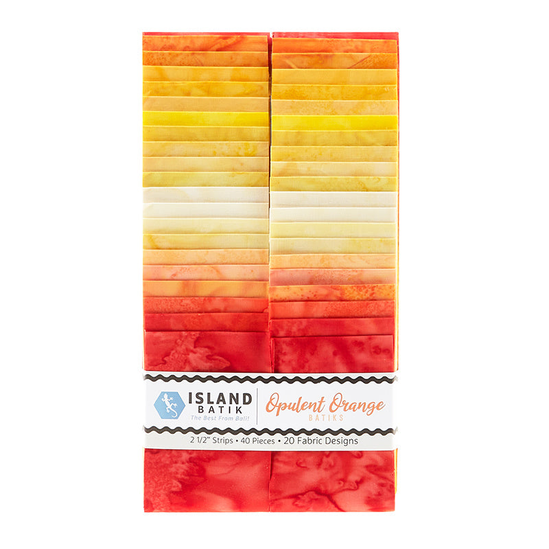 Opulent Orange Batik Solids Strips
