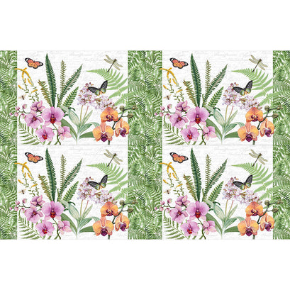 Orchids in Bloom - Placemats White Multi Canvas Panel