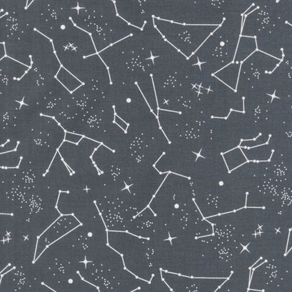 Out of this World with NASA - Nasa Constellations Charcoal Glow in the Dark Yardage