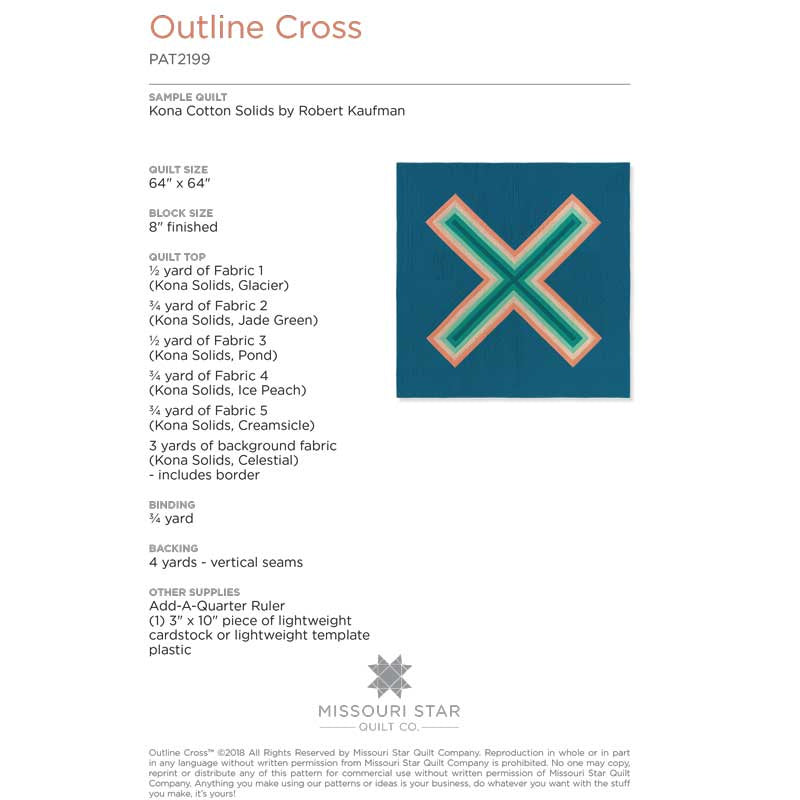 Outline Cross Quilt Pattern by Missouri Star Alternative View #1