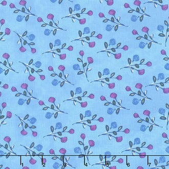 Painted Patchwork - Sprig Denim Yardage