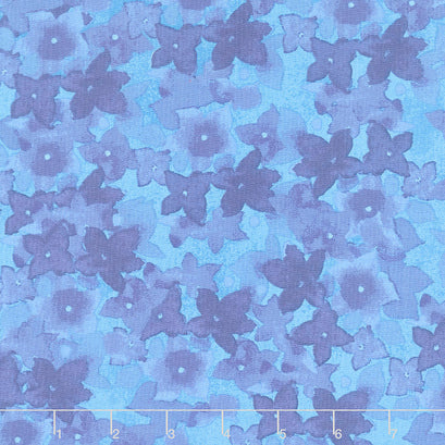 Painted Patchwork - Violets Denim Yardage