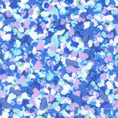 Painterly Petals - Flowers Azure Digitally Printed Yardage