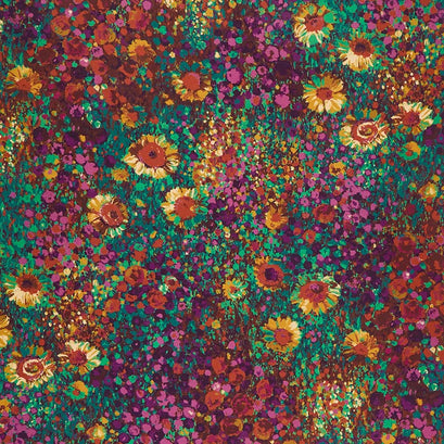 Painterly Petals - Flowers Harvest Yardage