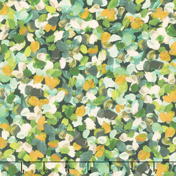 Painterly Petals - Flowers Olive Digitally Printed Yardage