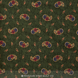 Paisley Park - Green Paisley Yardage