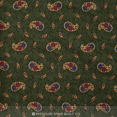 Paisley Park - Green Paisley Yardage