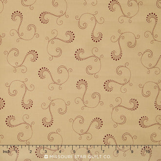 Paisley Park - Tan Red Yardage