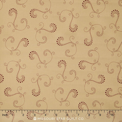 Paisley Park - Tan Red Yardage