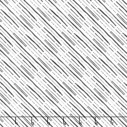 Paisley Place - Diagonal Stripes Cream Black Yardage