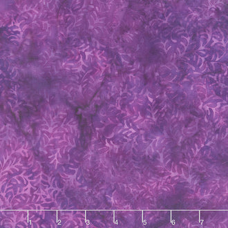Panache Batiks - Leaf Vine Purple Orange Yardage