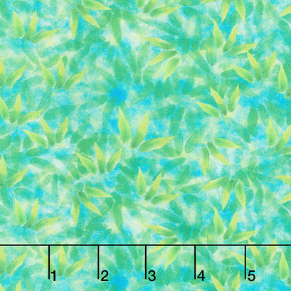 Panda Sanctuary - Leaf Texture Green Digitally Printed Yardage