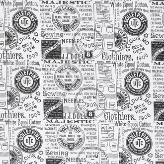 Paperdoll - Paperdoll Text White 108" Wide Backing