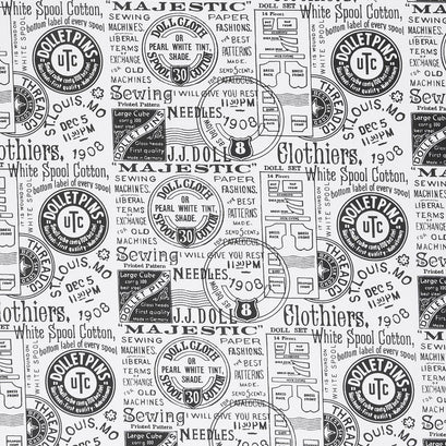 Paperdoll - Paperdoll Text White 108" Wide Backing
