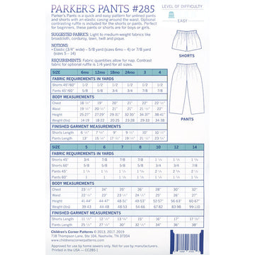Parker's Pants Pattern Alternative View #1