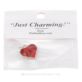 Patched Heart Charm Red