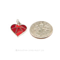 Patched Heart Charm Red