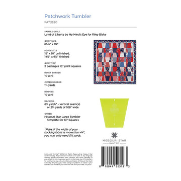 Patchwork Tumbler Quilt Pattern by Missouri Star