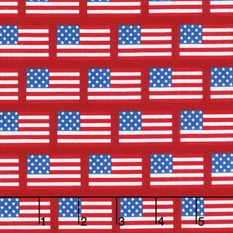 Patriotic Picnic - Flags Red Yardage