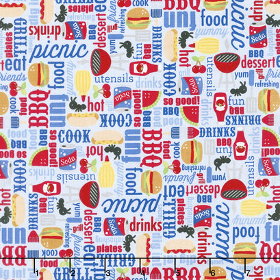 Patriotic Picnic - Main Light Blue Yardage