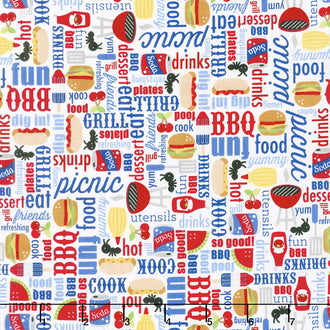 Patriotic Picnic - Main White Yardage