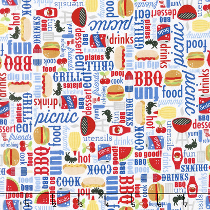 Patriotic Picnic - Main White Yardage