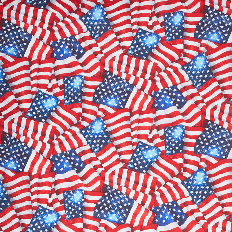 Patriots Wide - Flags Stripes Stars Americana Digitally Printed 108" Wide Backing