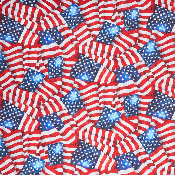 Patriots Wide - Flags Stripes Stars Americana Digitally Printed 108" Wide Backing