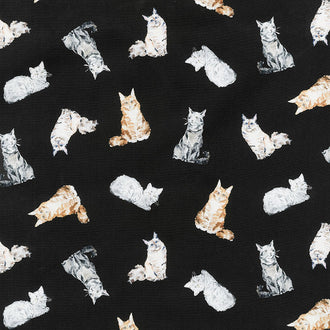 Paws Up - Crafty Cats Black Yardage