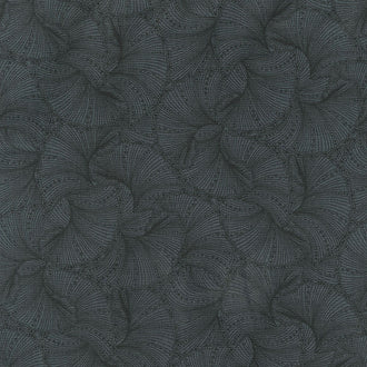 Peacock Flourish - Fanfare Black Yardage