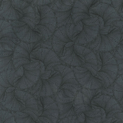 Peacock Flourish - Fanfare Black Yardage
