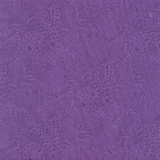 Peacock Flourish - Opulence Tonal Dark Purple Yardage