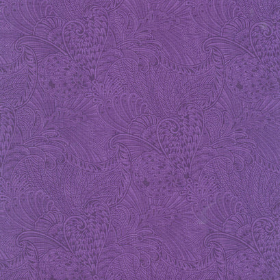 Peacock Flourish - Opulence Tonal Dark Purple Yardage