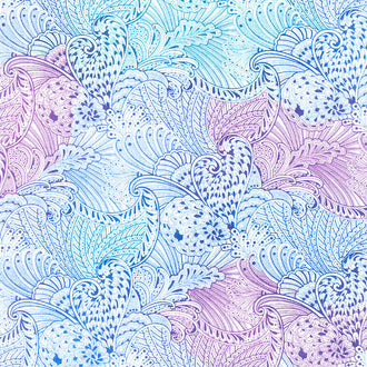 Peacock Flourish - Opulence White Multi Yardage