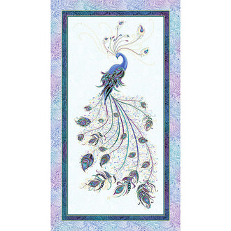 Peacock Flourish - Peacock Teal Metallic Panel